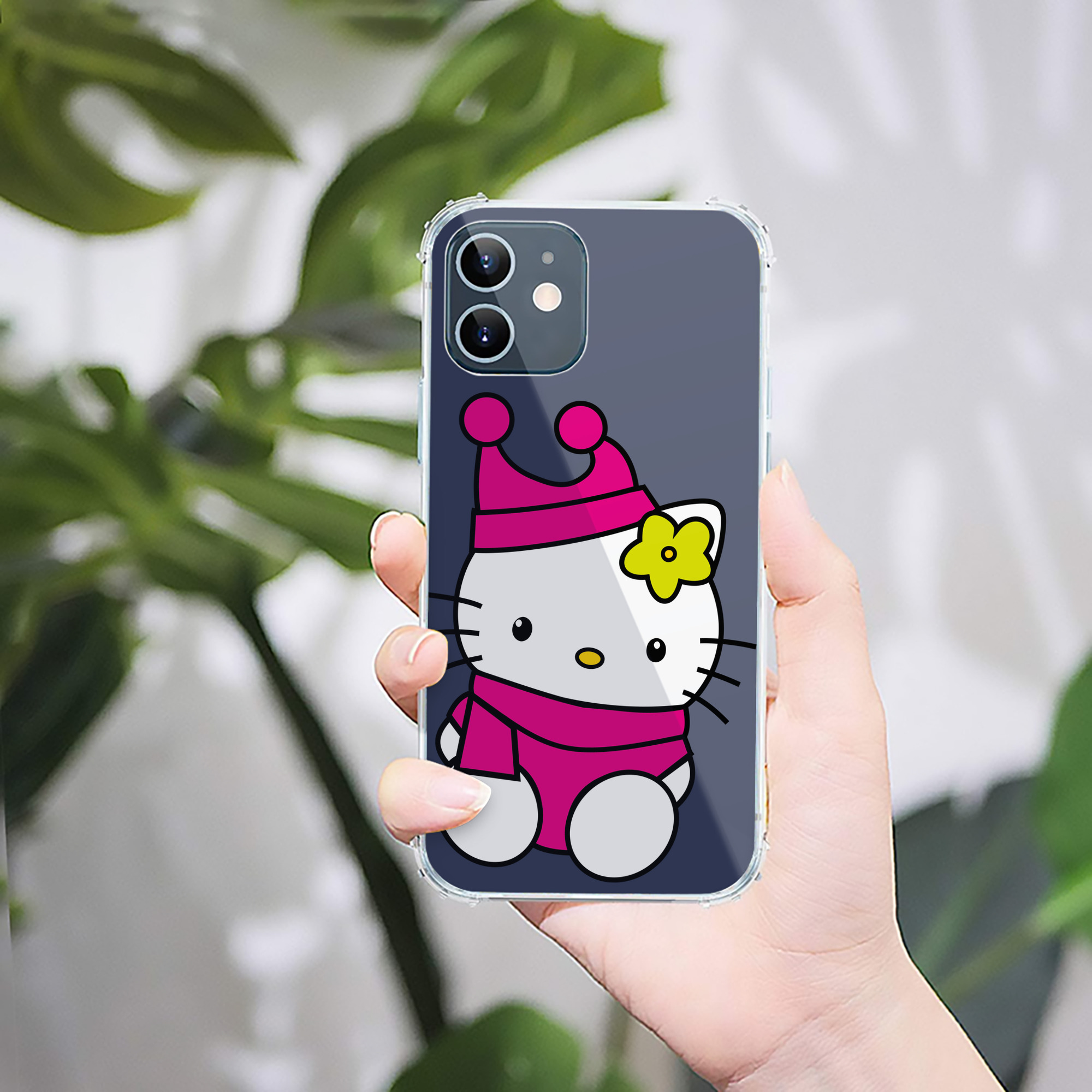 （画像用） Hello Kitty ハローキティ 【iPhone 12シリーズ対応】透明スマホケース（クリアソフトケース）